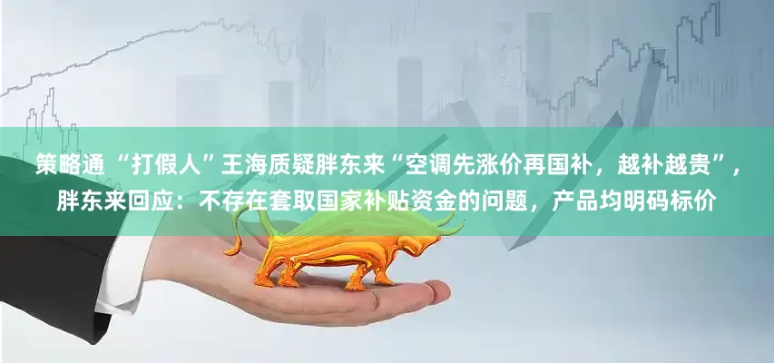 策略通 “打假人”王海质疑胖东来“空调先涨价再国补，越补越贵”，胖东来回应：不存在套取国家补贴资金的问题，产品均明码标价